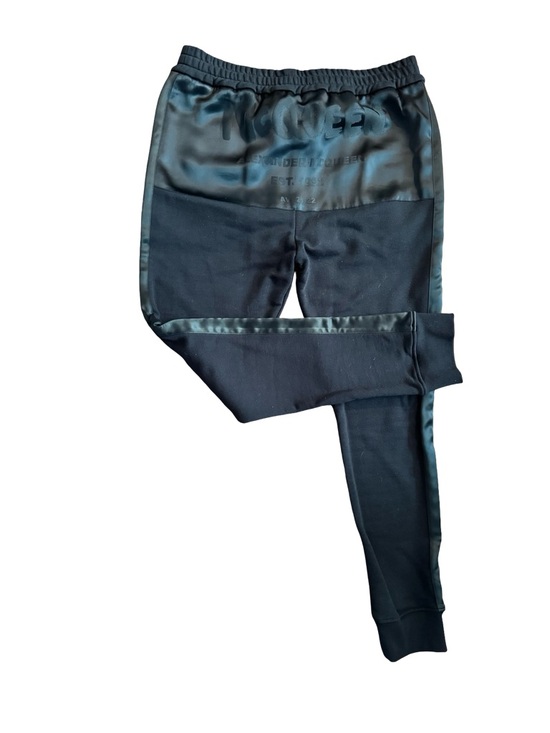 Alexander McQueen Black Logo-Back Satin-Trim Joggers - Picture 5 of 9